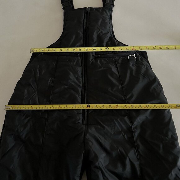 VTG Swiss Alps Outdoor Line Rugged Wear Black Ski Bib Pants Size L Waist 36 Goth - Picture 5 of 14